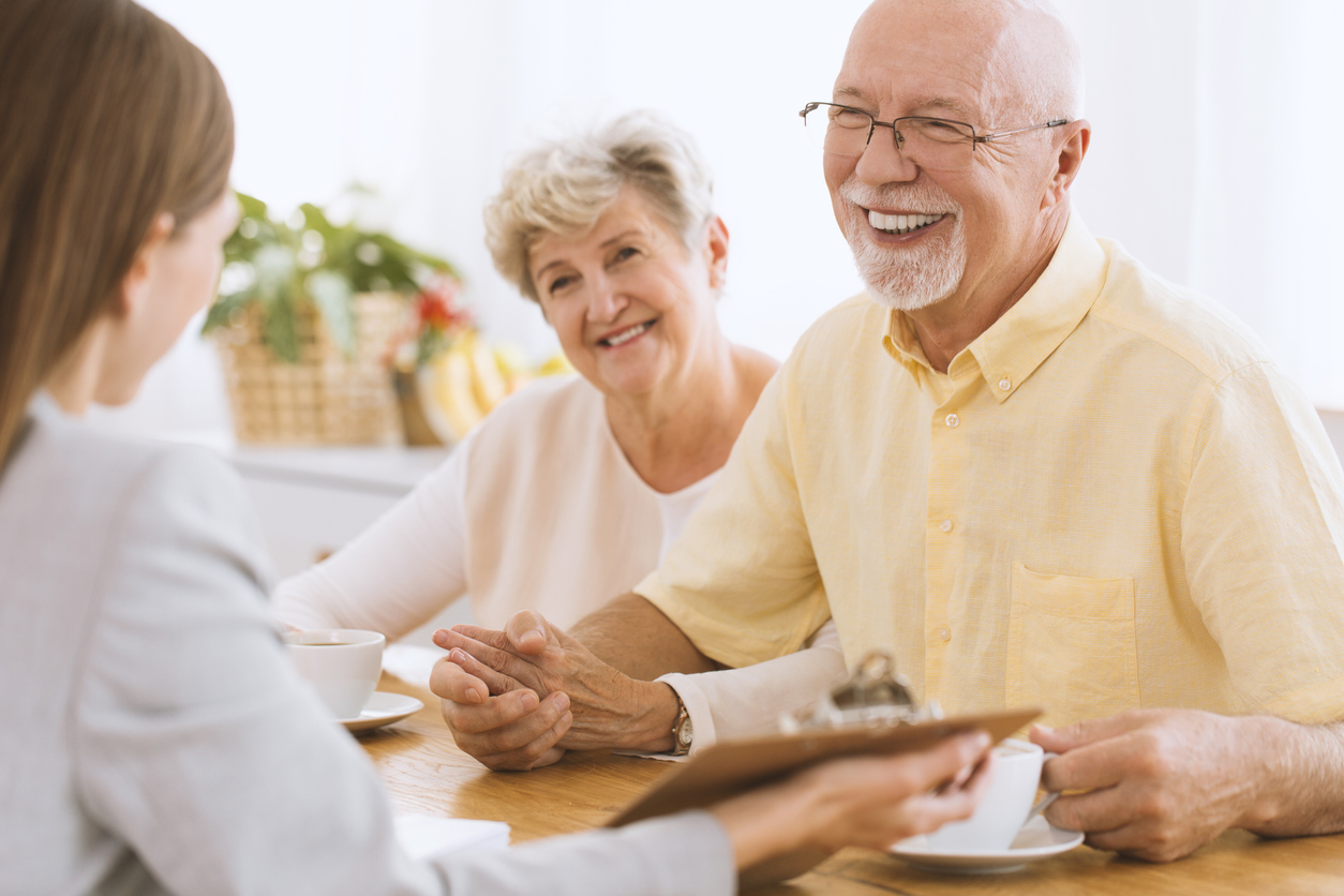 Couple creating long-term care planning